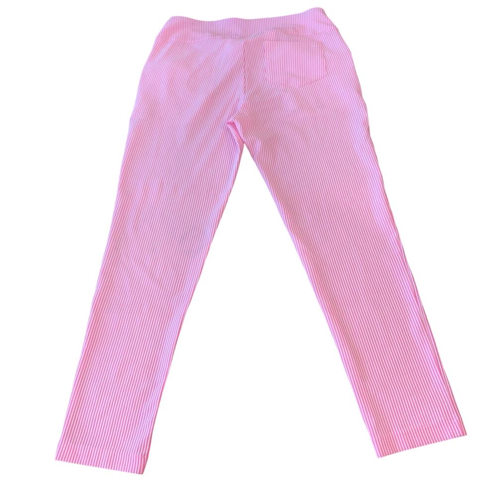 Resort Wear Lilly Pulitzer Luxletic Corso Pant Havana Pink Seersucker Striped 12 - Picture 9 of 10